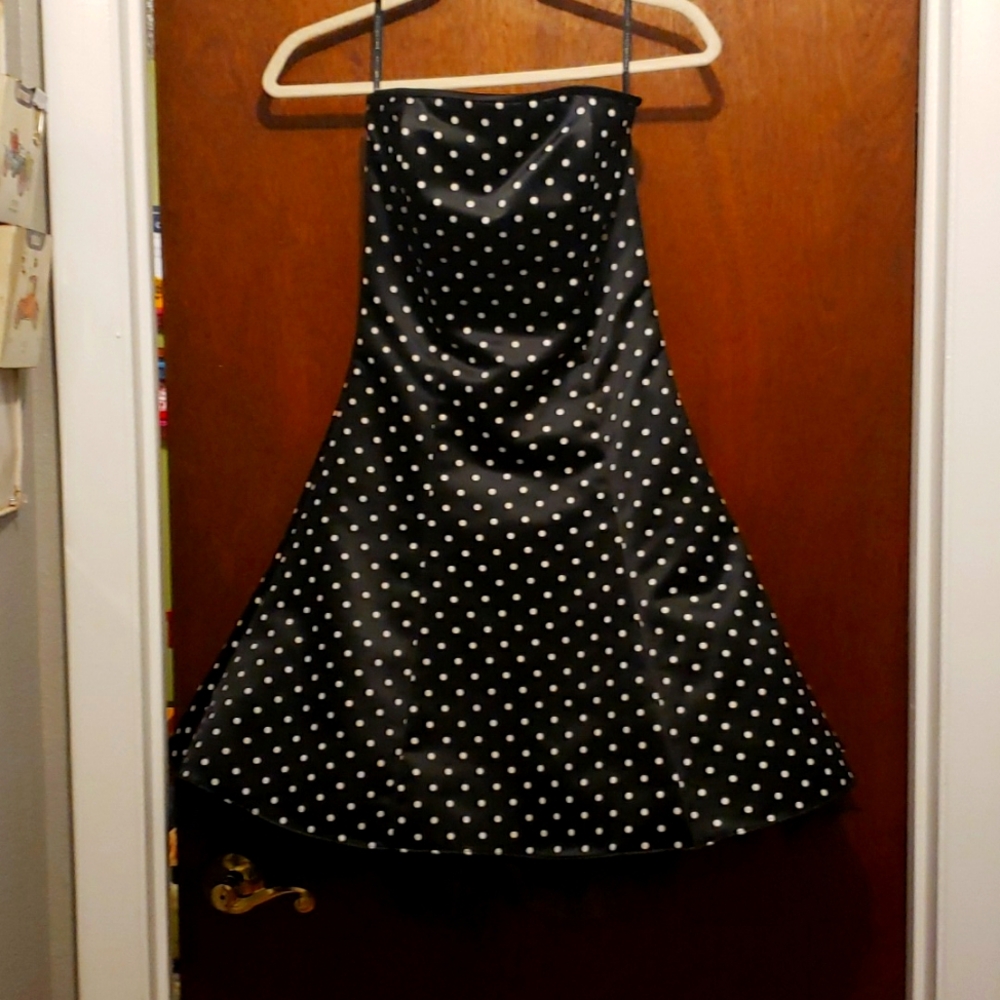 Jessica McClintock for Gunne Sax vintage polka dot Black and White dress